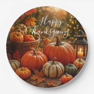 Golden Harvest Thanksgiving  Paper Plate