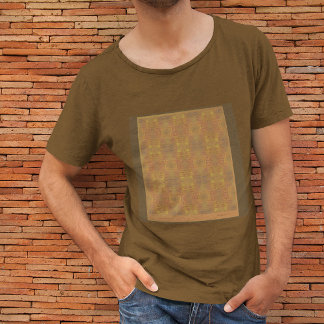 Golden Haze Abstract on brown T Shirt