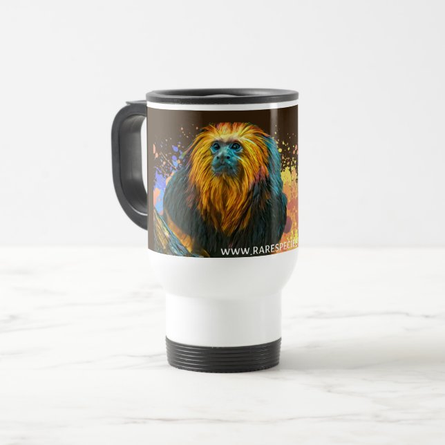 Golden Headed Lion Tamarin Travel Mug (Front Left)