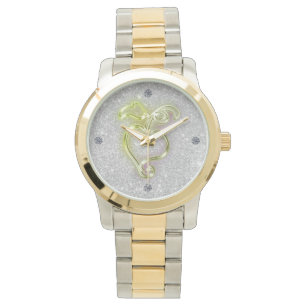 Golden Heart and Sparkles Watch