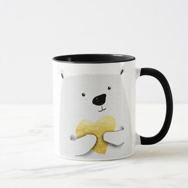 Golden Heart Bear Mug (Right)