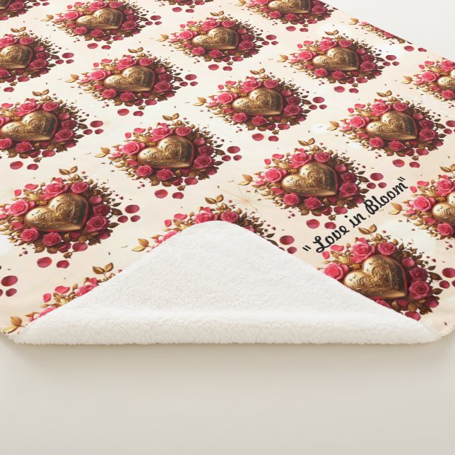"Golden Heart Beats" Sherpa Blanket (3/4)