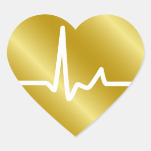 Golden Heart Beats Sticker