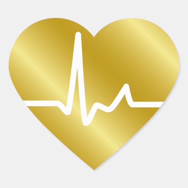 Golden Heart Beats Sticker (Front)