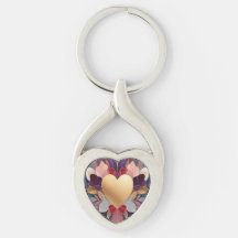 Golden Heart Bloom Elegant Multicolor Floral Symmt