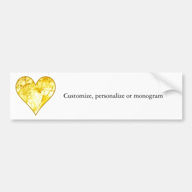 Golden Heart Bumper Sticker (Front)