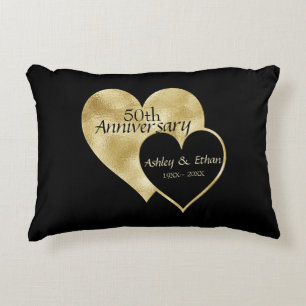 Golden Heart Decorative Cushion
