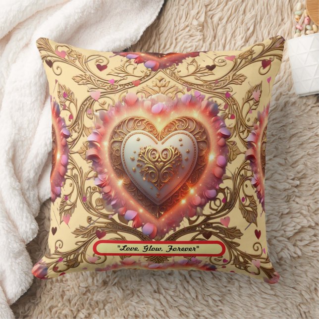 "Golden Heart Glow" Cushion (Blanket)