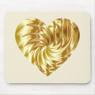 Golden Heart (Gold Shape of Love) Mouse Mat