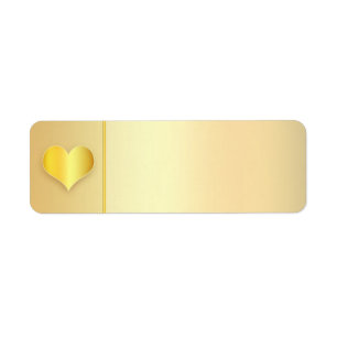 golden heart modern wedding address labels