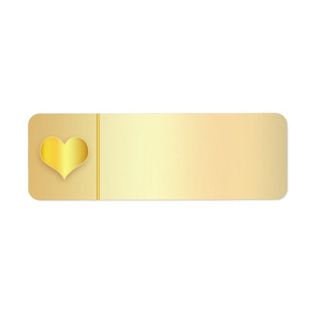 golden heart modern wedding address labels (Front)