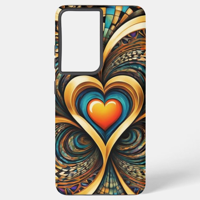 Golden Heart of Infinity Samsung Galaxy S21 Ultra Case (Back)