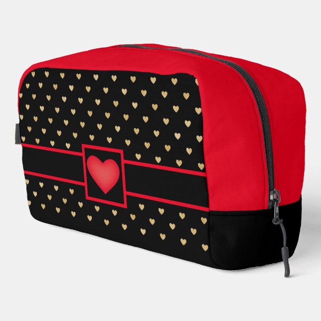 Golden Heart Pattern Dopp Kit (Right Corner)
