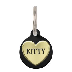 Golden heart pet tag