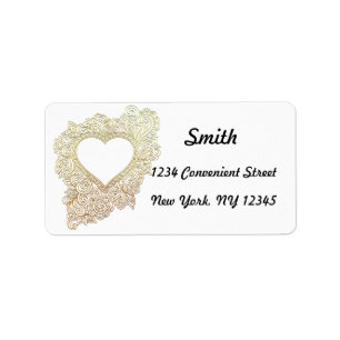 Golden Heart Return Address Label