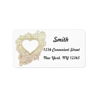 Golden Heart Return Address Label
