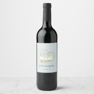 Golden Heart Swans, Gentle Love Wine Label