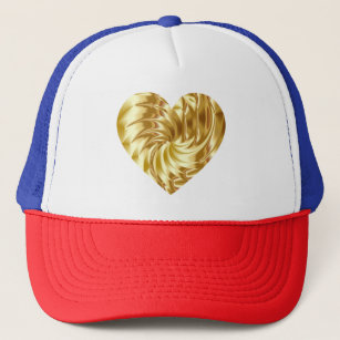 Golden heart trucker hat