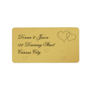 Golden Hearts - Address Label