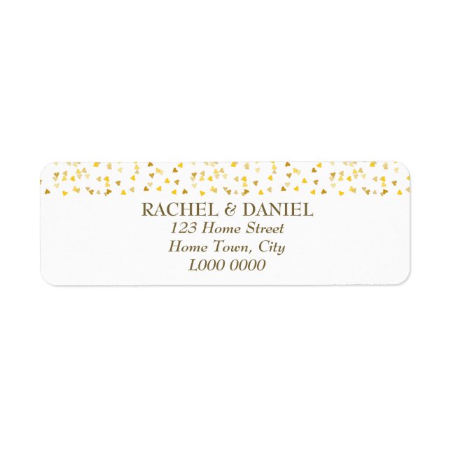 Golden Hearts Address Label (Front)