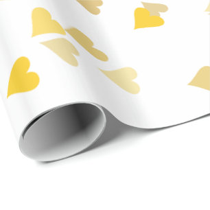 Golden Hearts Confetti Gift Wrap
