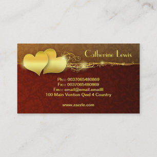 golden hearts elegant business card design
