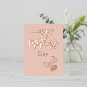 Golden Hearts Happy Mother’s Day  Foil Holiday Postcard