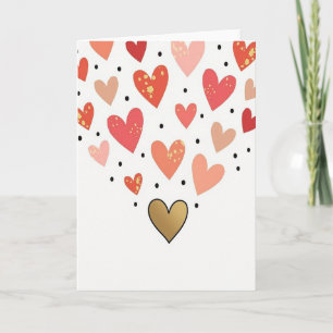 Golden Hearts Love Card