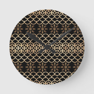 Golden Helm of Awe Round Clock