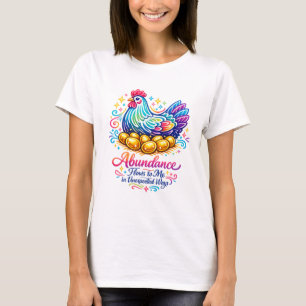 Golden Hen with 8 Gold Eggs Abundance T-Shirt