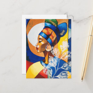 Golden Heritage: African Queen Vibrant Announcemen Announcement Postcard