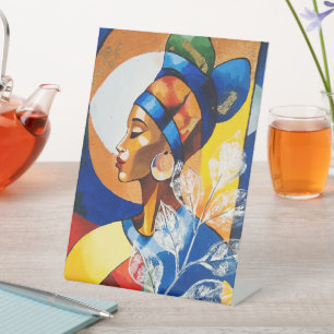 Golden Heritage: Vibrant African Queen Wall Sign P