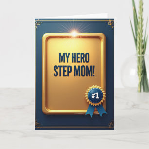 Golden Hero Step Mum Day Card