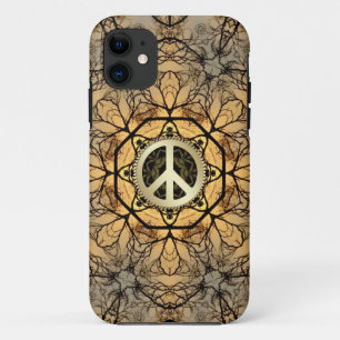 Golden Hexagon Forest Peace Sign iPhone 5 Case