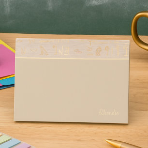 Golden Hieroglyph Lined Elegance  Post-it Notes