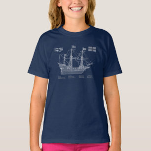 Golden Hind - Ship Blueprint Plans ABD T-Shirt