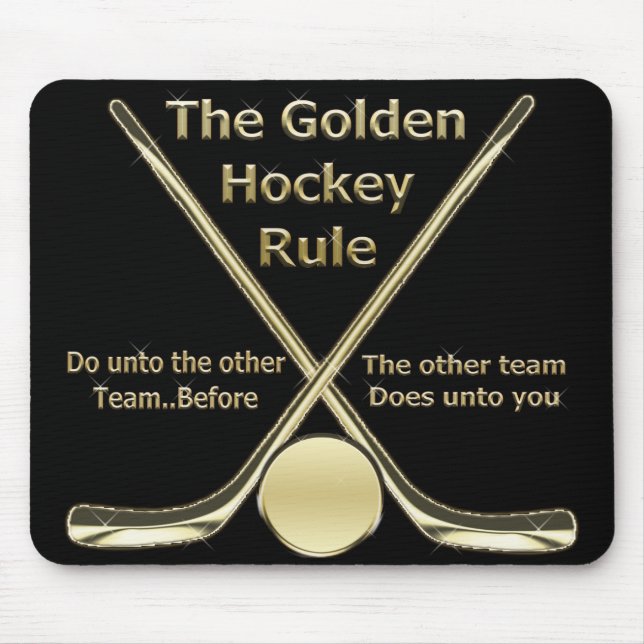 Golden Hockey Rule Mousepad (Front)