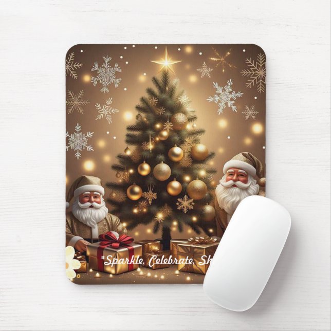 "Golden Holiday Delight" Mouse Mat (With Mouse)