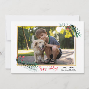 Golden Holiday Frame Photo Card