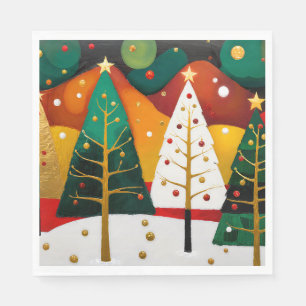 Golden Holiday Grove Napkin