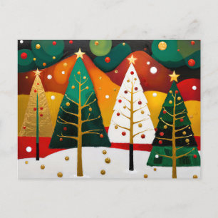 Golden Holiday Grove Postcard