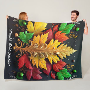 "Golden Holiday Magic" Fleece Blanket