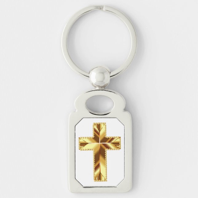 GOLDEN HOLY CROSS KEY RING (Front)