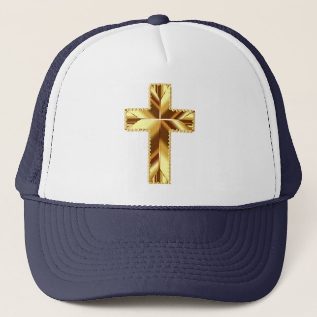 GOLDEN HOLY CROSS TRUCKER HAT (Front)