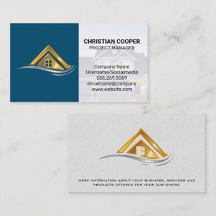 Golden Home Logo   Real Estate Properties Business Card