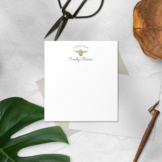 Golden Honey Bee Personalised Notepad (Creator Uploaded)