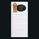 Golden Honey Cockapoo Shopping List Magnetic Notepad<br><div class="desc">Adorable things to fetch Golden Honey Cockapoo dog with a black chalkboard frame personalised with your name.</div>