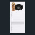 Golden Honey Cockapoo Shopping List Magnetic Notepad<br><div class="desc">Adorable things to fetch Golden Honey Cockapoo dog with a black chalkboard frame personalised with your name.</div>