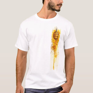 Golden Honey Drizzle Brushstroke Paint T-Shirt