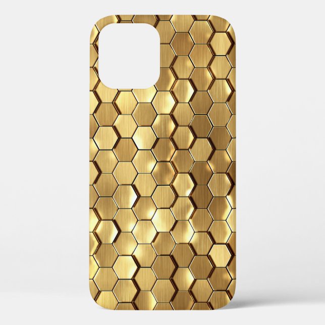 Golden Honeycomb 3D Render Texture Case-Mate iPhone Case (Back)